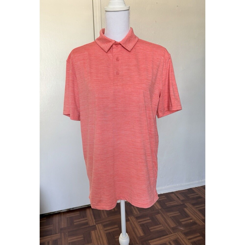 George men’s Heather Coral Polo Shirt Size Small